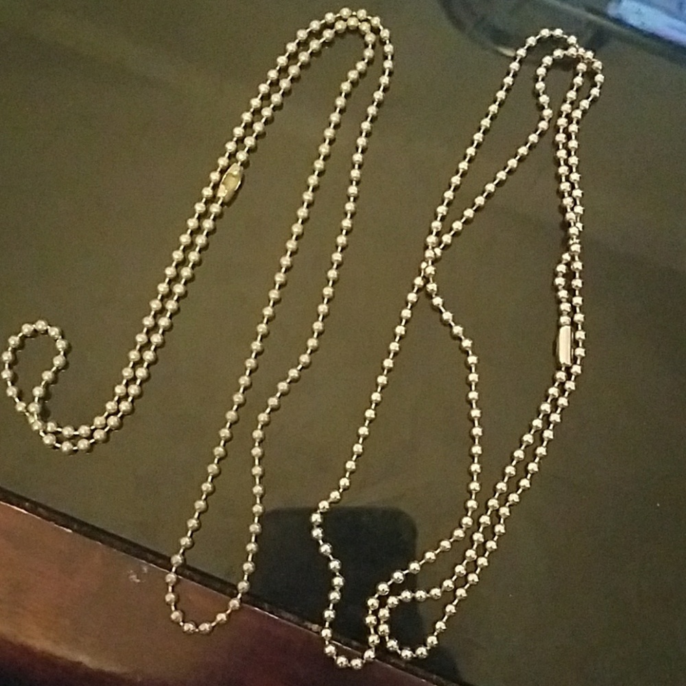 2 30 in. 14k gold plated bead necklace